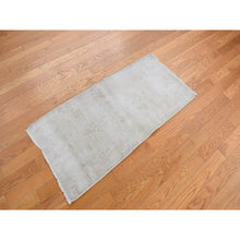 Load image into Gallery viewer, 1&#39;10&quot;x3&#39;10&quot; Khaki Brown, Vintage Persian Kerman, Worn Down and Distressed, Hand Knotted, Pure Wool, Oriental Rug FWR468780