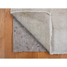 Load image into Gallery viewer, 1&#39;10&quot;x3&#39;10&quot; Khaki Brown, Vintage Persian Kerman, Worn Down and Distressed, Hand Knotted, Pure Wool, Oriental Rug FWR468780