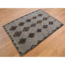 Load image into Gallery viewer, 3&#39;10&quot;x5&#39;8&quot; Metal Brown, Afghan Baluch, Geometric Design, Hand Knotted, Pure Wool, Oriental Rug FWR468846