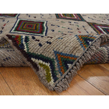 Load image into Gallery viewer, 3&#39;10&quot;x5&#39;8&quot; Metal Brown, Afghan Baluch, Geometric Design, Hand Knotted, Pure Wool, Oriental Rug FWR468846