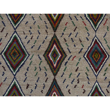 Load image into Gallery viewer, 3&#39;10&quot;x5&#39;8&quot; Metal Brown, Afghan Baluch, Geometric Design, Hand Knotted, Pure Wool, Oriental Rug FWR468846