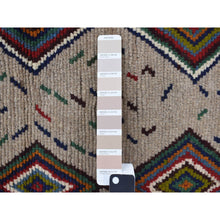 Load image into Gallery viewer, 3&#39;10&quot;x5&#39;8&quot; Metal Brown, Afghan Baluch, Geometric Design, Hand Knotted, Pure Wool, Oriental Rug FWR468846