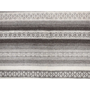 3'x5'2" Battleship Gray, Striped Reversible Kilim, Hand Woven, Flat Weave, Oriental Rug FWR468858