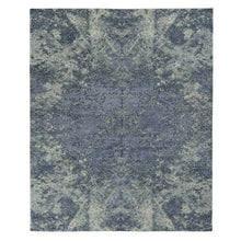 Load image into Gallery viewer, 8&#39;x9&#39;8&quot; Lavender Purple Mixed with Grey, Abstract Tone On Tone, Wool and Silk, Hand Knotted, Oriental Rug FWR468900