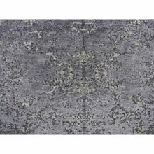 Load image into Gallery viewer, 8&#39;x9&#39;8&quot; Lavender Purple Mixed with Grey, Abstract Tone On Tone, Wool and Silk, Hand Knotted, Oriental Rug FWR468900