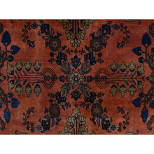 Load image into Gallery viewer, 4&#39;2&quot;x6&#39;4&quot; Orange Rust, Antique Persian Sarouk Mohajoren in Good Condition, 100% Wool, Hand Knotted, Clean with Soft Pile Oriental Rug FWR469098