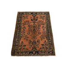 Load image into Gallery viewer, 1&#39;10&quot;x2&#39;8&quot; Shrimp Red, Hand Knotted Antique Persian Mohajaran Sarouk Mat in Good Condition, Even Wear, Pure Wool, Oriental Rug FWR469116