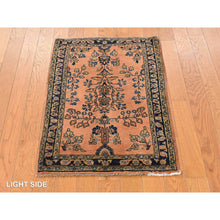 Load image into Gallery viewer, 1&#39;10&quot;x2&#39;8&quot; Shrimp Red, Hand Knotted Antique Persian Mohajaran Sarouk Mat in Good Condition, Even Wear, Pure Wool, Oriental Rug FWR469116