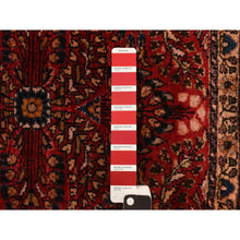 Load image into Gallery viewer, 2&#39;x2&#39;6&quot; Jalapeno Red, Hand Knotted Mat In Good Condition, Antique Persian Sarouk Even Wear, Natural Wool, Oriental Rug FWR469122