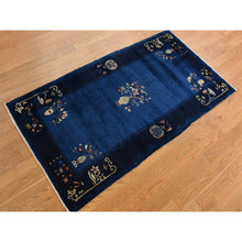 Load image into Gallery viewer, 3&#39;x5&#39;8&quot; Big Dipper Blue, Antique Chinese Peking, Clean and Soft, Sides and Ends Professionally Secured, Pure Wool, Full Pile In Mint Condition, Hand Knotted Oriental Rug FWR469170