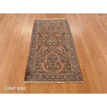 Load image into Gallery viewer, 2&#39;6&quot;x4&#39;10&quot; Mahagony Rose, Antique Persian Sarouk Mat In Mint Condition, Clean and Soft, Pure Wool, Full Pile Hand Knotted Oriental Rug FWR469176