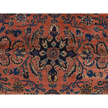 Load image into Gallery viewer, 4&#39;1&quot;x7&#39; Cinnabar Red, Hand Knotted Organic Wool, Antique Persian Sarouk In Mint Condition, Soft And Clean, Full Pile, Oriental Rug FWR469200