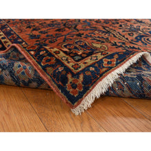 Load image into Gallery viewer, 4&#39;1&quot;x7&#39; Cinnabar Red, Hand Knotted Organic Wool, Antique Persian Sarouk In Mint Condition, Soft And Clean, Full Pile, Oriental Rug FWR469200