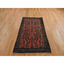 Load image into Gallery viewer, 4&#39;x7&#39; Flame Red, Antique Persian Sarouk Mohojoran In Mint Condition, Full Pile, Pure Wool, Hand Knotted, Clean and Soft Oriental Rug FWR469206