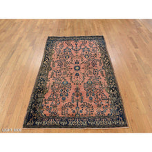 Load image into Gallery viewer, 4&#39;x7&#39; Flame Red, Antique Persian Sarouk Mohojoran In Mint Condition, Full Pile, Pure Wool, Hand Knotted, Clean and Soft Oriental Rug FWR469206