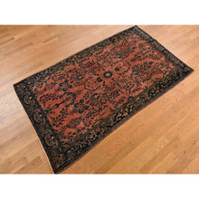 Load image into Gallery viewer, 4&#39;x7&#39; Flame Red, Antique Persian Sarouk Mohojoran In Mint Condition, Full Pile, Pure Wool, Hand Knotted, Clean and Soft Oriental Rug FWR469206