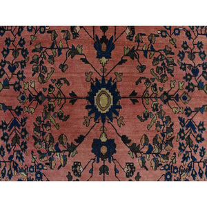 4'x7' Flame Red, Antique Persian Sarouk Mohojoran In Mint Condition, Full Pile, Pure Wool, Hand Knotted, Clean and Soft Oriental Rug FWR469206