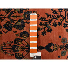 Load image into Gallery viewer, 4&#39;x7&#39; Flame Red, Antique Persian Sarouk Mohojoran In Mint Condition, Full Pile, Pure Wool, Hand Knotted, Clean and Soft Oriental Rug FWR469206