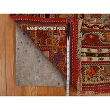 Load image into Gallery viewer, 3&#39;10&quot;x5&#39;4&quot; Pompeain Red, Hand Knotted Antique Turkish Bergama Prayer Rug, In Mint Condition, Clean and Soft, Natural Wool Full Pile FWR469218