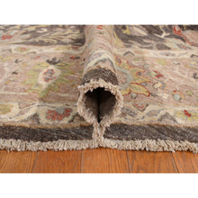 Load image into Gallery viewer, 10&#39;x10&#39; Brindle Gray, Denser Weave, Hand Knotted, All Over Heriz Design, Velvety Wool, Aryana Round Oriental Rug FWR469242