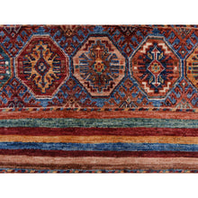 Load image into Gallery viewer, 2&#39;9&quot;x9&#39; Barn Red, Hand Knotted, Pure and Soft Wool, Super Kazak Khorjin Design, Runner Oriental Rug FWR469266