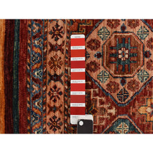 Load image into Gallery viewer, 2&#39;9&quot;x9&#39; Barn Red, Hand Knotted, Pure and Soft Wool, Super Kazak Khorjin Design, Runner Oriental Rug FWR469266