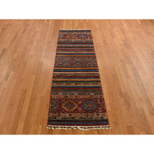 Load image into Gallery viewer, 2&#39;10&quot;x8&#39;4&quot; Pompeian Red, All Natural Wool, Hand Knotted, Denser Weave, Super Kazak Khorjin Design, Runner Oriental Rug FWR469296