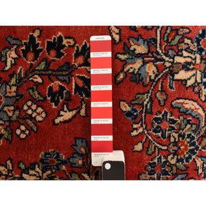 10'x13'9" Crimson Red, Vintage Persian Sarouk in Mint Condition, Full Pile, 100% Wool, Hand Knotted, Oriental Rug FWR469344