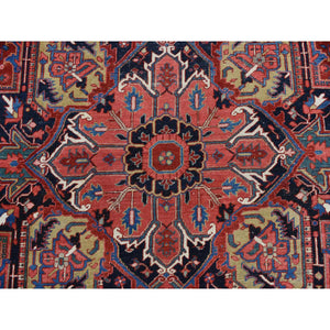 11'x14'7" Terracotta Red, Larger Antique Persian Heriz in Good Condition, Even Wear, 100% Wool, Professionally Cleaned, Sides and Ends Secured, Hand Knotted, Oversized, Oriental Rug FWR469356