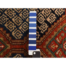 Load image into Gallery viewer, 3&#39;5&quot;x12&#39;6&quot; Midnight Blue, Antique Persian Malayer in Good Condition, Full Pile, Sides and Ends Professionally Secured, Clean, 100% Wool, Hand Knotted, Runner, Oriental Rug FWR469362