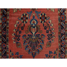 Load image into Gallery viewer, 2&#39;7&quot;x10&#39; Prismatic Red, Antique Persian Sarouk Mohajeren in Excellent Condition, Clean, Full Pile and Soft, Sides and Ends Professionally Secured, 100% Wool, Hand Knotted, Runner, Oriental Rug FWR469380