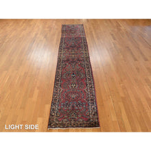 Load image into Gallery viewer, 2&#39;7&quot;x13&#39;4&quot; Cardinal Purple, Antique Persian Sarouk in Good Condition, 100% Wool, Hand Knotted, Full Pile, Clean, Sides and Ends Professionally Secured, Runner, Oriental Rug FWR469386