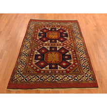 Load image into Gallery viewer, 5&#39;4&quot;x7&#39; Vermilion Red, Antique Turkish Bergama in Excellent Condition, Full Pile and Soft, Sides and Ends Professionally Secured, Clean, 100% Wool, Hand Knotted, Wool Weft, Oriental Rug FWR469398