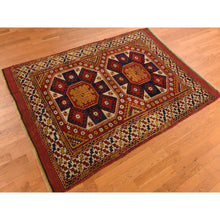 Load image into Gallery viewer, 5&#39;4&quot;x7&#39; Vermilion Red, Antique Turkish Bergama in Excellent Condition, Full Pile and Soft, Sides and Ends Professionally Secured, Clean, 100% Wool, Hand Knotted, Wool Weft, Oriental Rug FWR469398