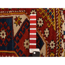 Load image into Gallery viewer, 5&#39;4&quot;x7&#39; Vermilion Red, Antique Turkish Bergama in Excellent Condition, Full Pile and Soft, Sides and Ends Professionally Secured, Clean, 100% Wool, Hand Knotted, Wool Weft, Oriental Rug FWR469398