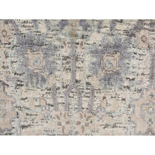 Load image into Gallery viewer, 3&#39;x5&#39;2&quot; Parchment White, Silk with Textured Wool, Tabriz Vase Design, Hand Knotted, Oriental Rug FWR469464