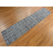 Load image into Gallery viewer, 2&#39;7&quot;x12&#39;1&quot; Laid Back Gray, Hand Spun, Undyed Natural Wool, Modern, Hand Knotted, Runner, Oriental Rug FWR469476