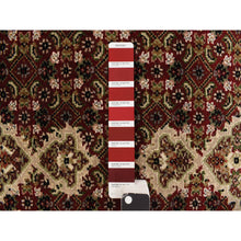 Load image into Gallery viewer, 2&#39;7&quot;x12&#39; Chocolate Cosmos Red, Tabriz Mahi with Fish Medallion Design, Hand Knotted, 100% Wool, Dense Weave, Runner, Oriental Rug FWR469482