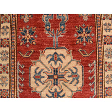 Load image into Gallery viewer, 2&#39;7&quot;x13&#39;1&quot; Carnelian Red, Afghan Super Kazak, Hand Knotted, Shiny Wool, Vegetable Dyes, Runner, Oriental Rug FWR469506