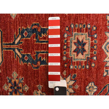 Load image into Gallery viewer, 2&#39;7&quot;x13&#39;1&quot; Carnelian Red, Afghan Super Kazak, Hand Knotted, Shiny Wool, Vegetable Dyes, Runner, Oriental Rug FWR469506