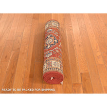 Load image into Gallery viewer, 2&#39;7&quot;x13&#39;1&quot; Carnelian Red, Afghan Super Kazak, Hand Knotted, Shiny Wool, Vegetable Dyes, Runner, Oriental Rug FWR469506