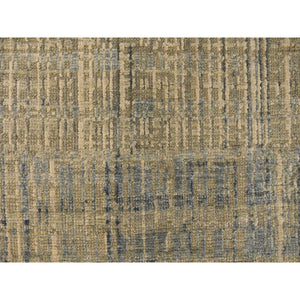 2'x3' Old Moss Green, Modern, Tone on Tone, Strike Off, Silk with Oxidized Wool, Hand Knotted, Sample, Oriental Rug FWR469518