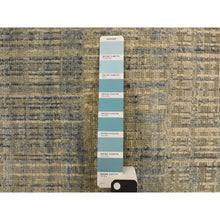 Load image into Gallery viewer, 2&#39;x3&#39; Old Moss Green, Modern, Tone on Tone, Strike Off, Silk with Oxidized Wool, Hand Knotted, Sample, Oriental Rug FWR469518