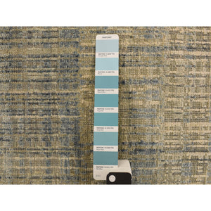 2'x3' Old Moss Green, Modern, Tone on Tone, Strike Off, Silk with Oxidized Wool, Hand Knotted, Sample, Oriental Rug FWR469518