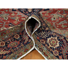 Load image into Gallery viewer, 12&#39;1&quot;x19&#39;2&quot; Auburn Red, Antique Persian Serapi Heriz, Hand Knotted, 100% Wool, Some Wear, Clean, Oversized, Oriental Rug FWR469566