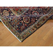 Load image into Gallery viewer, 12&#39;1&quot;x19&#39;2&quot; Auburn Red, Antique Persian Serapi Heriz, Hand Knotted, 100% Wool, Some Wear, Clean, Oversized, Oriental Rug FWR469566