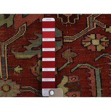 Load image into Gallery viewer, 12&#39;1&quot;x19&#39;2&quot; Auburn Red, Antique Persian Serapi Heriz, Hand Knotted, 100% Wool, Some Wear, Clean, Oversized, Oriental Rug FWR469566