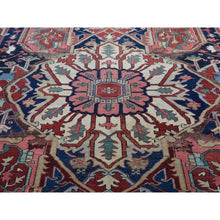 Load image into Gallery viewer, 12&#39;1&quot;x19&#39;2&quot; Auburn Red, Antique Persian Serapi Heriz, Hand Knotted, 100% Wool, Some Wear, Clean, Oversized, Oriental Rug FWR469566