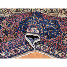 Load image into Gallery viewer, 13&#39;5&quot;x19&#39;8&quot; Alabaster White, Antique Persian Kerman with poetry and Animal Figurines, Birds and Tigers, Hand Knotted, Pure Wool, Oversized Oriental Rug FWR469590