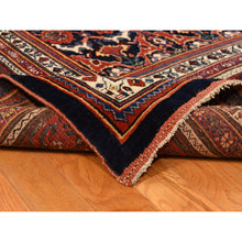 Load image into Gallery viewer, 12&#39;6&quot;x20&#39;1&quot; Midnight Blue, Antique Persian Bijar, Densley Woven with Fine Wool, Good Condition, Repetitive All Over Tribal Guls Design, Hand Knotted, Oversized, Oriental Rug FWR469632